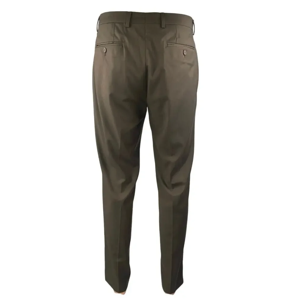 Calvin Klein Men's Brown Pleated Straight Leg Trousers Dress Pants Size 32x33